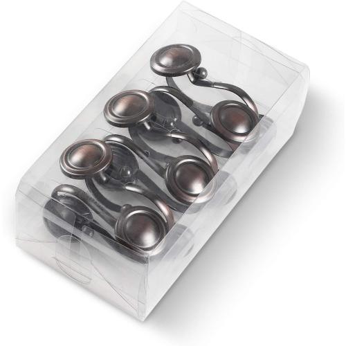 CHICTIE Bronze Shower Curtain Hooks Rings,Oil Rubbed Decorative Shower Curtain Hooks,Rustproof Vintage Shower Hooks for Bathroom,Set of 12 (Oil-Rubbed Bronze)