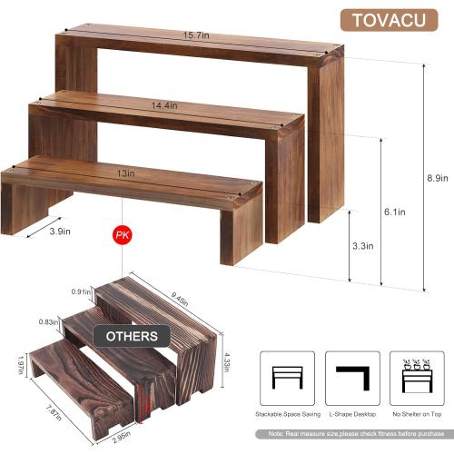 Plant Stand Shelf for Desk Window Sill Countertop Succulent Stand Desktop Shelf 3 Tiers Small Wooden Tabletop Ladder Plant Shelves for Cupcake Stand Riser Spice Rack Holder