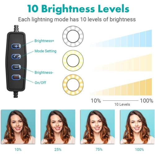 Ring Light Wall Mout Phone Holder, 10'' Ring Light with Wall Folding Arm Compatible with iPhone 15 14 13 12 11 Xr Xs X 9 8 7 Plus and Samsung Cell Phones and Webcams