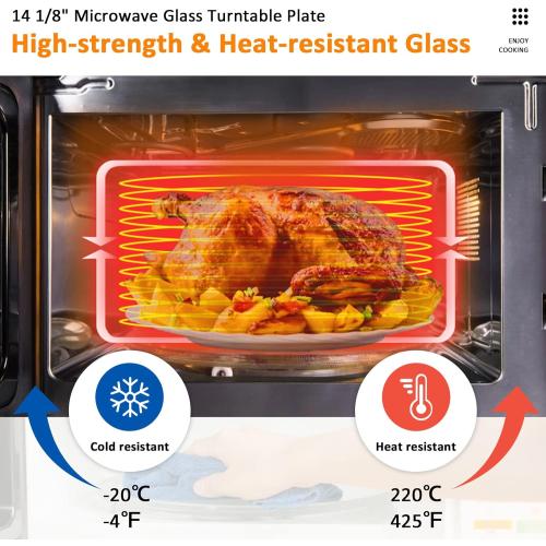 DE74-20002B WB49X10063 14 1/8 Inch Microwave Glass Plate Replacement Compatible with G.E Sam.sung Microwave Replace DE74-20002A DE74-20002D WB49X10096 WB39X10038 by Fetechmate - 1 YEAR