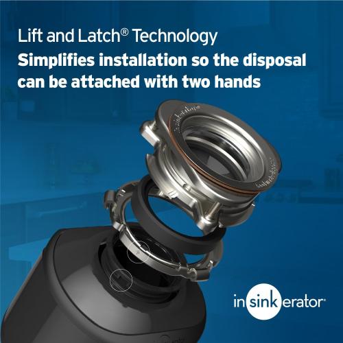 InSinkErator Garbage Disposal with Power Cord, Badger 1, Standard Series, 1/3 HP Continuous Feed, Black