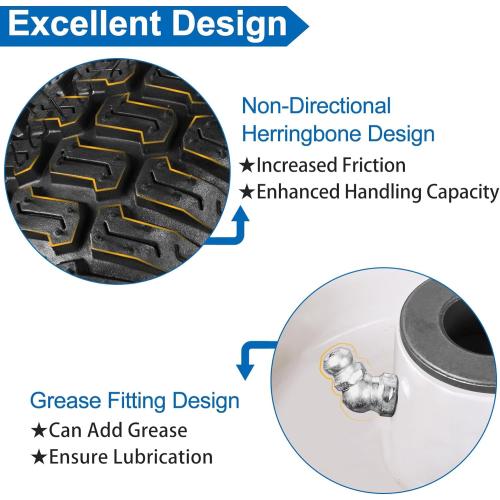 15x6.00-6nhs Lawn Mower Front Tire 4 Ply Tubeless 15x6x6 Lawn Mower 570 Lbs Tire and Wheel with 3/4 Bushing and 12 Spacers, Replacement for Garden Lawn Tractor Riding Lawn Mower, 2 Pack