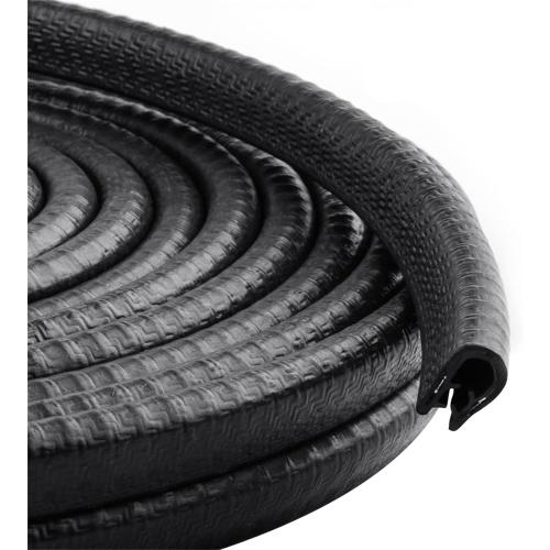 Universal Car Door Guards 33Ft(10M), Rubber U Shape Edge Trim Protection Strip, Black No-Glue Design Fits Most Vehicles