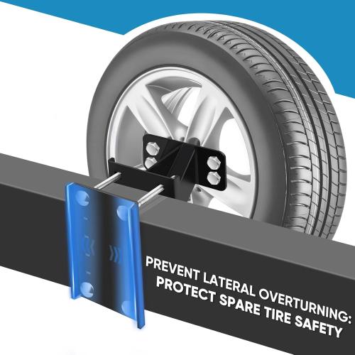 Color Black GADFISH Spare Tire Carrier,Spare Tire Mount Boat Trailer Carrier Bracket,Heavy Duty Lock Holder,Fits 4 & 5 & 6 Lugs Trailer Wheels on 4, 4.5'', 4.75'', 5'' and 5.5'' Bolt Patterns,Holds up to 150 Lbs