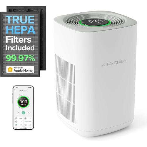 Airversa HomeKit Air Purifier over Thread Works with HomeKit (Home Hub Required) 3-Stage H13 True HEPA Smart Air Cleaner 1000 sq.ft Purelle AP2