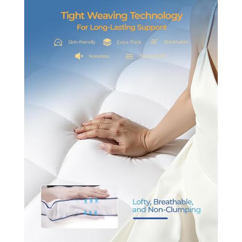 KAYFIA Full Mattress Topper,Extra Thick Mattress Pad Cover for Deep Sleep,3D 7D Snow Down Alternative Fill Overfilled Plush Pillow Top with 8-23 Inch Deep Pocket-White
