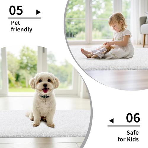 Small Bathroom Rugs  Non Slip White Fluffy Bath Mat for Bathroom Floor Machine Washable Plush Luxury Bath Rug for Tub Soft Shaggy Absorbent Shower Mat