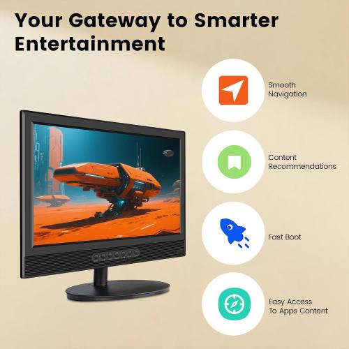 Jexiop 20inch Smart TV,Full HD 1080p LED Flat Screen with ATSC TV,with Built-in HDMI USB Suitable for Kitchen Kid's Room Basement or RV Camper