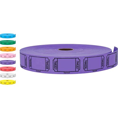 Tacticai 2000 Blank Raffle Tickets, Single Roll, Purple | 8 Color Options, Premium Cardstock, Clean-Tear Perforations, for Events, Fundraisers & Prizes — Proudly Made in USA