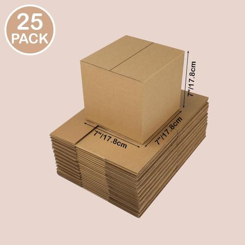 EdenseeLake 7x7x7 inches Shipping Boxes Small Cardboard Boxes for Packing, Moving, Mailing, 25 Pack