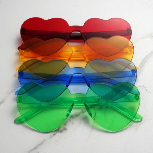 Sunglasses Outdoor Play Small Faces – Candy-colored Heart Fun Fashion Anti-glare Uv400 Frameless