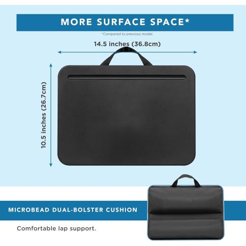 LAPGEAR Compact Lap Desk - Fits up to 15 Inch Laptops - Black - Style No. 43108