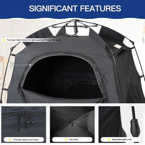 Play Tent-Portable Playhouse Blackout Sleeping Tent Cover,Blocking 95% Light for Kids &Toddlers,Indoor Castle House with Travel Carry Bag & Breathable Mesh Windows-Space for Children Birthday Gfits