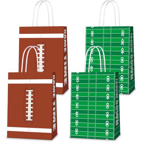 KERINGO 16 PCS Superbowl Party Decorations Football Party bags Football Treat Snacks Bags Football Gift Bags Football Theme Party for Kids Birthday Party Supplies
