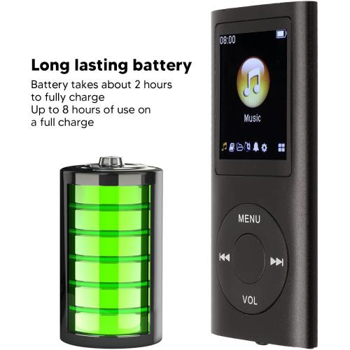 Multifunctional Portable MP3 Music Player with Large Memory Capacity and Premium Material for Music Enthusiasts (Black)