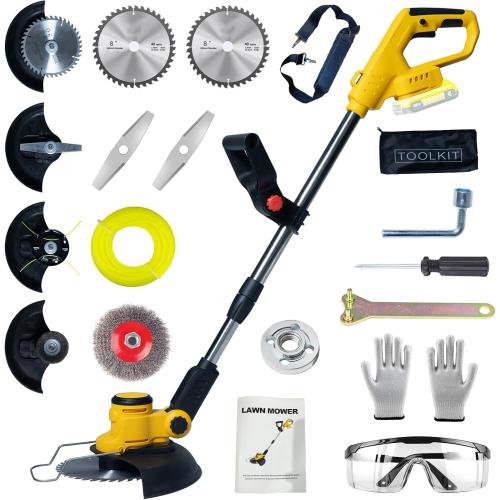 Cordless Weed Wacker for Dewalt 20V Battery with 4 Types Blades, Brushless Motor, Lightweight Grass Trimmer/Brush Cutter for Lawn, Yard and Bush Trimming（No Battery）