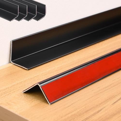 4Pack 48″ Decorative Metal Inside Corner Trim, Aluminum Peel and Stick Molding Trim for Walls, Baseboard, Ceiling, Backsplash Panel, Kitchen, Toilets, Bathroom, Tiles (48in×0.8in×0.8in,Black)