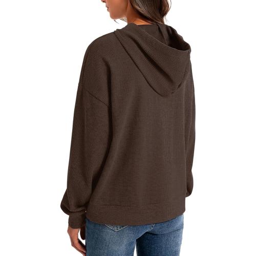 PINKMSTYLE Womens Fashion Hoodies Pullover With Pockets Long Sleeve Regular Fit Fall Hooded Sweatershirt Cute Winter Outfits Coffee X-Large