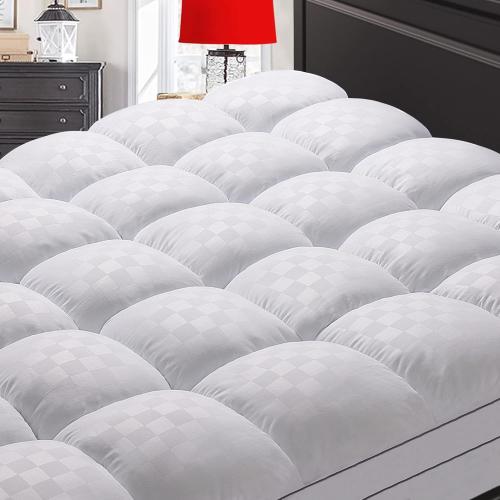 Mattress Topper King,Extra Thick Mattress Pad Cover for Back Pain,Cooling Mattress Protector with 8-21 Inch Deep Pocket,Overfilled Down Alternative Filling