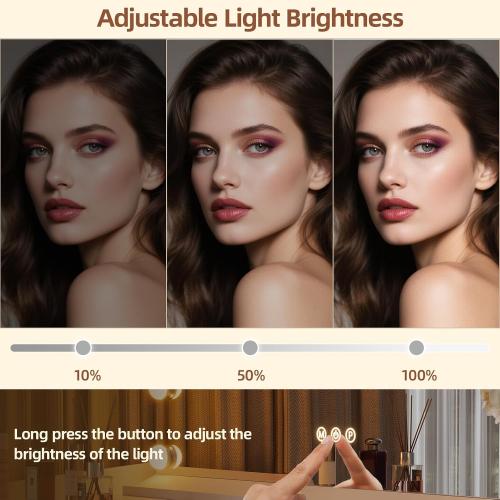 Memobarco Vanity Mirror with Lights, Makeup Mirror with USB/Type-C Charging, Large Hollywood Mirrors w/ 15 LED Bulbs & 5X Magnifier, LED Mirrors for Bedroom Tabletop & Wall Mounted