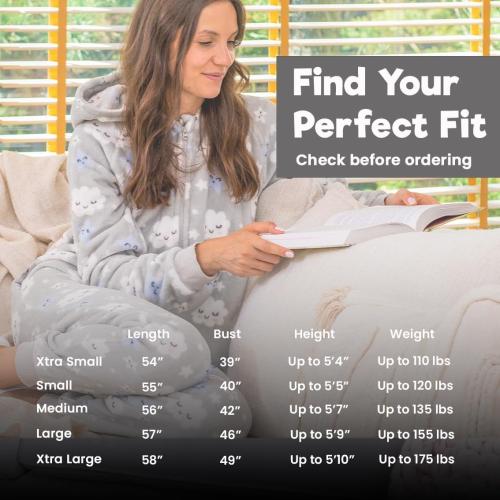 Size Small The Big Softy Adult Onesies for Women, Fleece Onesie PJs for Women, Teens, Funny Adult Onesie Pajamas, Cute One Piece Pajamas
