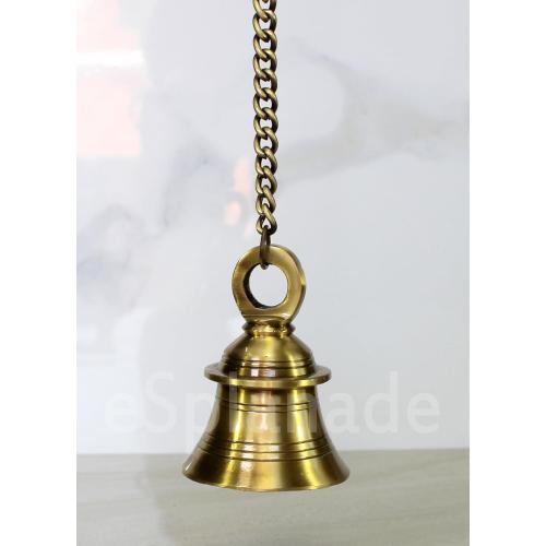 eSplanade - Brass Hanging Bell with Chain | Brass Hanging Bell Ghanti | Home Decor | Door Decor | Pooja Accessories