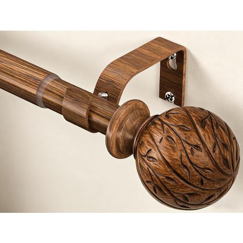 Wood Curtain Rods for Windows 18-45 Adjustable Window Treatment Rods