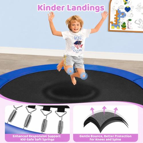 Yohood 55 Trampoline for Kids with Enclosure, 6-in-1 Toddler Trampoline Indoor Outdoor, Upgrade Full Anti-Rust Tube with Adjustable Gymnastics Bars for Boys Girls