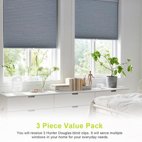 Cordless Honeycomb Shade Lift Handles, Lite Rise Handles Blind Pulls Replacement Parts for Hunter Douglas Duette and Applause, Window Blind Handles, Cellular Shades Clips (3 PCS, Clear)