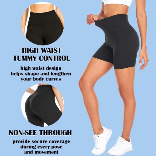 Size S/M FULLSOFT High Waisted Biker Shorts for Women-5 Tummy Control Fitness Athletic Workout Running Yoga Gym Shorts