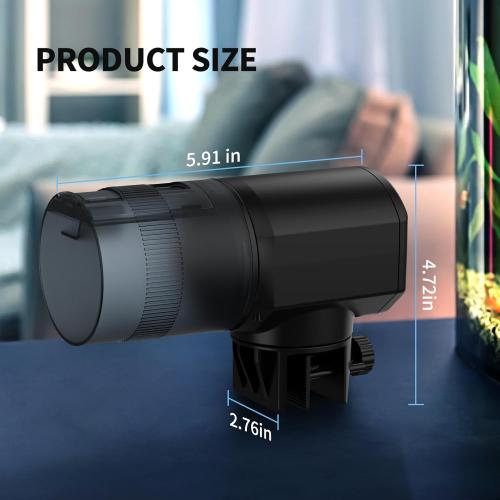 Automatic Fish Feeder for Aquarium: Rechargeable Fish Feeder Dispenser,Moisture-Proof & 200ML Large Capacity Betta Turtle Vacation Feeder,Auto Fish Food Dispenser Timer for Weekends/Business