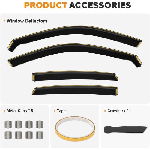 Shatterproof in-Channel Window Rain Guards for Honda Civic Hatchback 2022-2026, Window Deflectors, Window Visors for Car, Vent Deflector, 4pcs