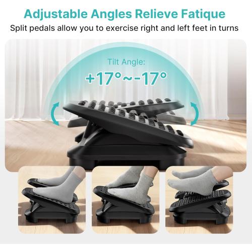 PEGZONE Foot Rest Under Desk with Massage Texture and Roller, Ergonomic Foot Stool with 2 Height Position, Adjustable Foot Rest for Under Desk at Work, Black