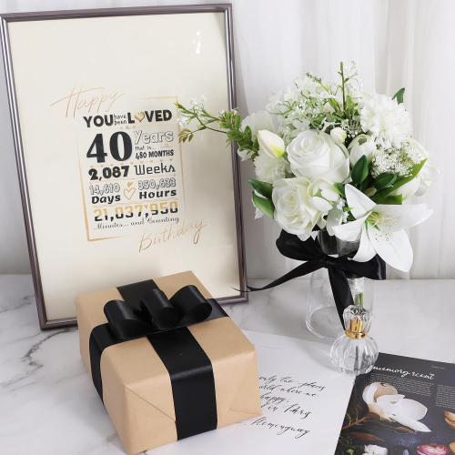 TONIFUL 1 Inch x 100yds Black Satin Ribbon, Thin Solid Color Satin Ribbon for Gift Wrapping, Crafts, Hair Bows Making, Wedding Party Decoration, Sewing, Halloween, Floral Bouquets, Christmas