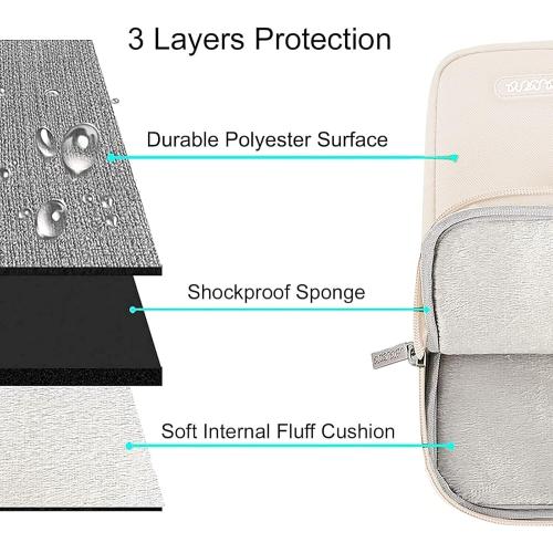 MOSISO Laptop Case 13.3 inch, 13-13.3 inch Laptop Sleeve Compatible with MacBook Air/Pro 13/Pro 14 M5 M4 M3 M2 M1, HP Dell ASUS Lenovo,Polyester Vertical Computer Sleeve Bag with Pocket, Sand