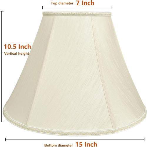 TOOTOO STAR Bell Lamp Shades, 7 x 15 x 10.5 Royal Style Spider LampShade or Table and Floor Lamps, Home Decor Beige Floor Lamp Table Lamp Shade