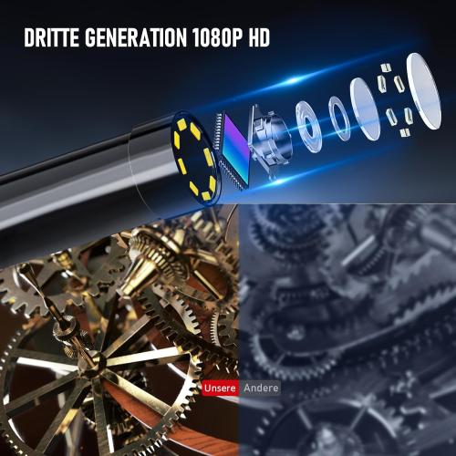 Daxiongmao Borescope，Endoscope Camera with Light, 1080P HD Borescope Tools with 8 Adjustable LED Lights, Endoscope with 11.5ft Semi-Rigid Snake Camera, Gadgets for Men