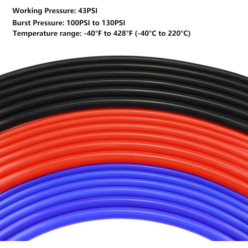 Ucreative Silicone Vacuum Hose Kit 6PCS 5FT Tubing (1/8 to 3/8)   113PCS Nylon Connectors High Performance Automotive Replacement (Black)