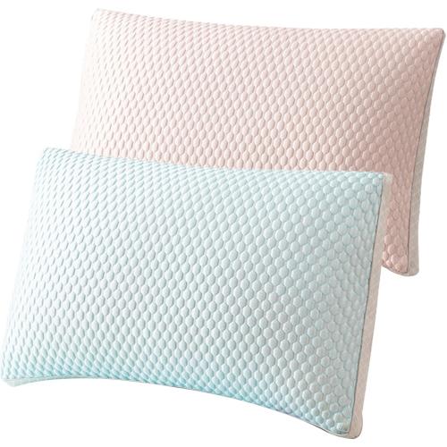 Cooling Pillow, 29x19 Inch Elastic Bed Pillows with Down Filling, Breathable Side Sleeper Pillow with Massage Particles, Washable Pillow for Stomach Sleeper, Light Blue, Bed Pillows (2)