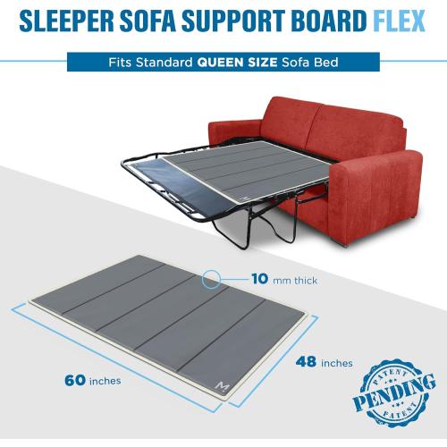 Meliusly Flex Sleeper Sofa Support Board (60x48 - Queen Size) Extra Comfort Sofa Bed Support, Pull Out Couch Mattress Board, Sleeper Bar Shield, SleeperSaver