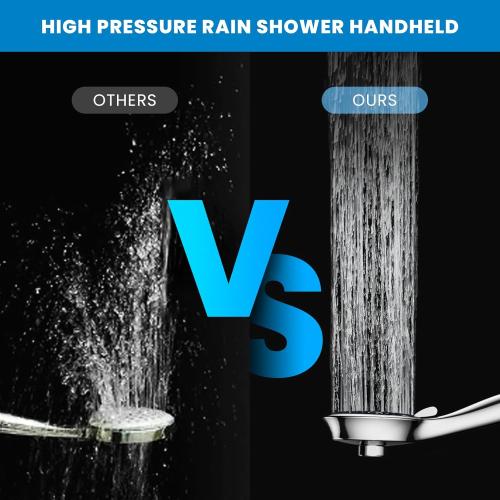 High Pressure Shower Heads, 7.2Inch 2 in 1 Rainfall Shower head & Handheld Showers with Magnetic Docking System, Ten-Function Handheld Shower Head with 59 Rotatable Stainless Steel Hose (Chrome)