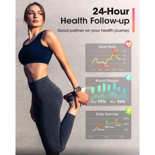 Smart Watches for Men Women Fitness: Fitness Tracker with Blutooth Call 24H Heart Rate SpO2 Sleep Monitor 5ATM Waterproof 120  Sport Mode Smartwatch Compatible with iPhone Android Phones (Lavender)