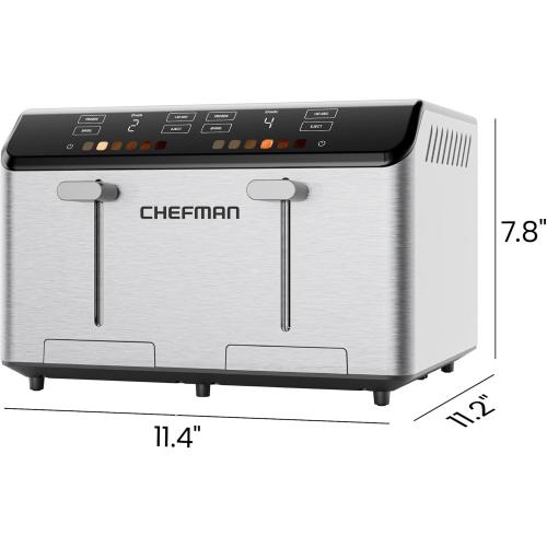 ‼️item may come with stains ‼️and missing pieces ‼️Chefman Smart Touch 4 Slice Digital Toaster, 6 Shade Settings, Touchscreen Bagel Toaster 4 Slice with Extra-Wide Slots,  10 Seconds, Defrost, Removable Crumb Tray – Stainless Steel