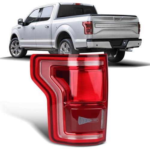 LED Tail Lights Assembly wiht Blind Spot Compatible with 2015 2017 Ford F150 King Ranch/Lariat/Limited/Platinum Taillight Rear Brake Lamp Signal Assembly OE:HL3Z13405D (Left Driver Side)