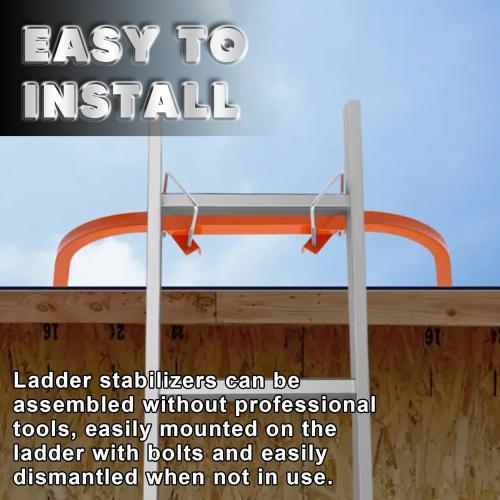Ladder Stabilizer Accessory for Roof Gutter with Wrench, Wing Span Wall Ladder Standoff, roof Ladder stabilizer Easily attaches with U Bolt, Stabilized Support, 375 lbs Weight Rating