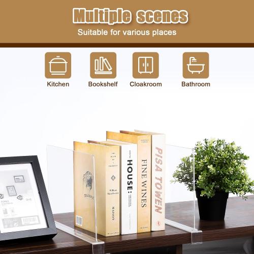 12 Pack Acrylic Shelf Dividers for Closet Organization, Purse Organizers for Closet, Clothing Dividers, Handbag Organizers for Shelves Separator Clear