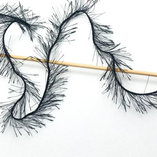 Sparkle Eyelash Dazzle Fun Fur Yarn for Knitting & Crochet | Super Soft Chunky Fuzzy Fiber for Doll Hair, Scarves & Crafts |100 gr. / 3.53 oz. - 160 Mt. / 175 Yards (1Skein, Black)