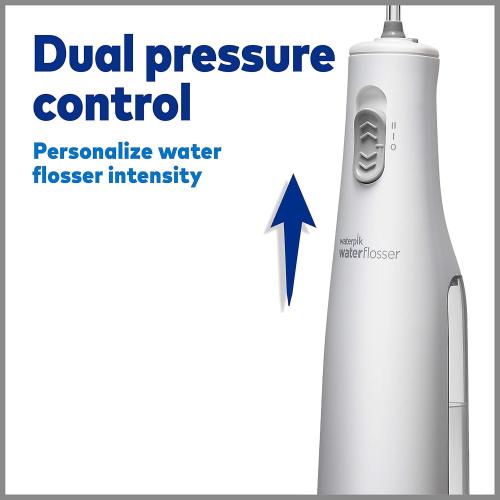 Waterpik Cordless Express Water Flosser, Battery Operated & Portable for Travel & Home, ADA Accepted, Waterproof for Shower Use, White WF-02, Packaging May Vary
