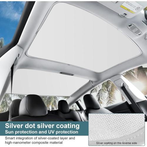 Roof Sunshades for Tesla Model 3, Upgraded Sunroof Shade Sunshade Roof Sun Shade for Tesla Model 3 Accessories 2017-2020 (Ice White)