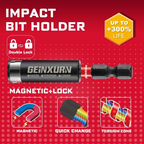 Impact Screwdriver Bits Set, 50 Pieces 2”Muliti Head Magnetic S2 Steel Driver Bits PH/SQ/Torx/Hex/PZ with Soft Hanging Strips